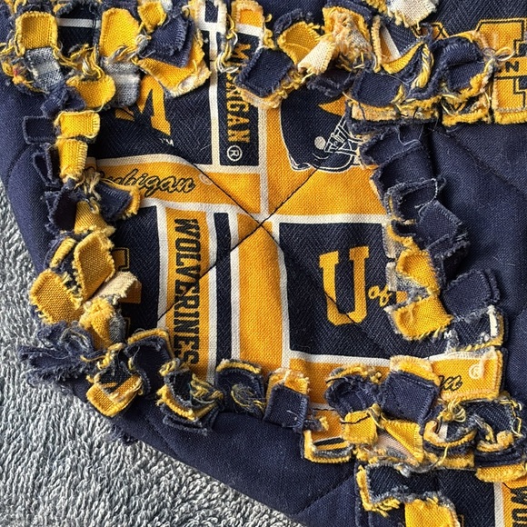Handmade Quilted University‎ of Michigan Wolverines Tote Bag Purse - Picture 3 of 5